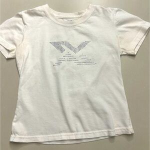 Armani Exchange off white girls TShirt with sparkly graphic, Size XS